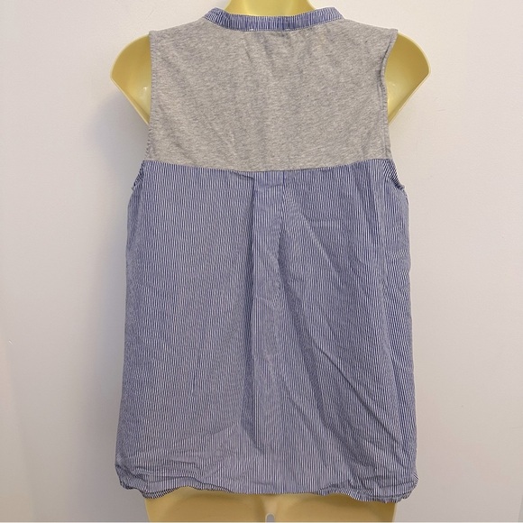 NWT J. Crew Blue and Gray Sleeveless Blouse - Picture 2 of 7